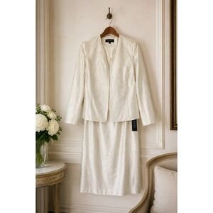Kasper Ivory 3 Pc‎ Mother of Bride Groom Church Wedding Suit Size 8 Quiet Luxury